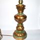 Vintage lamp foot in wood turned green and gold