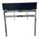 Large textured black lacquered flat desk and chrome in 1970s style — Esprit Mai