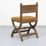 Antique Oak Chair with Gothic and Religious Carvings