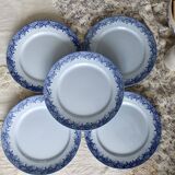 10 antique U&C Sarreguemines dinner plates - Mimosa model