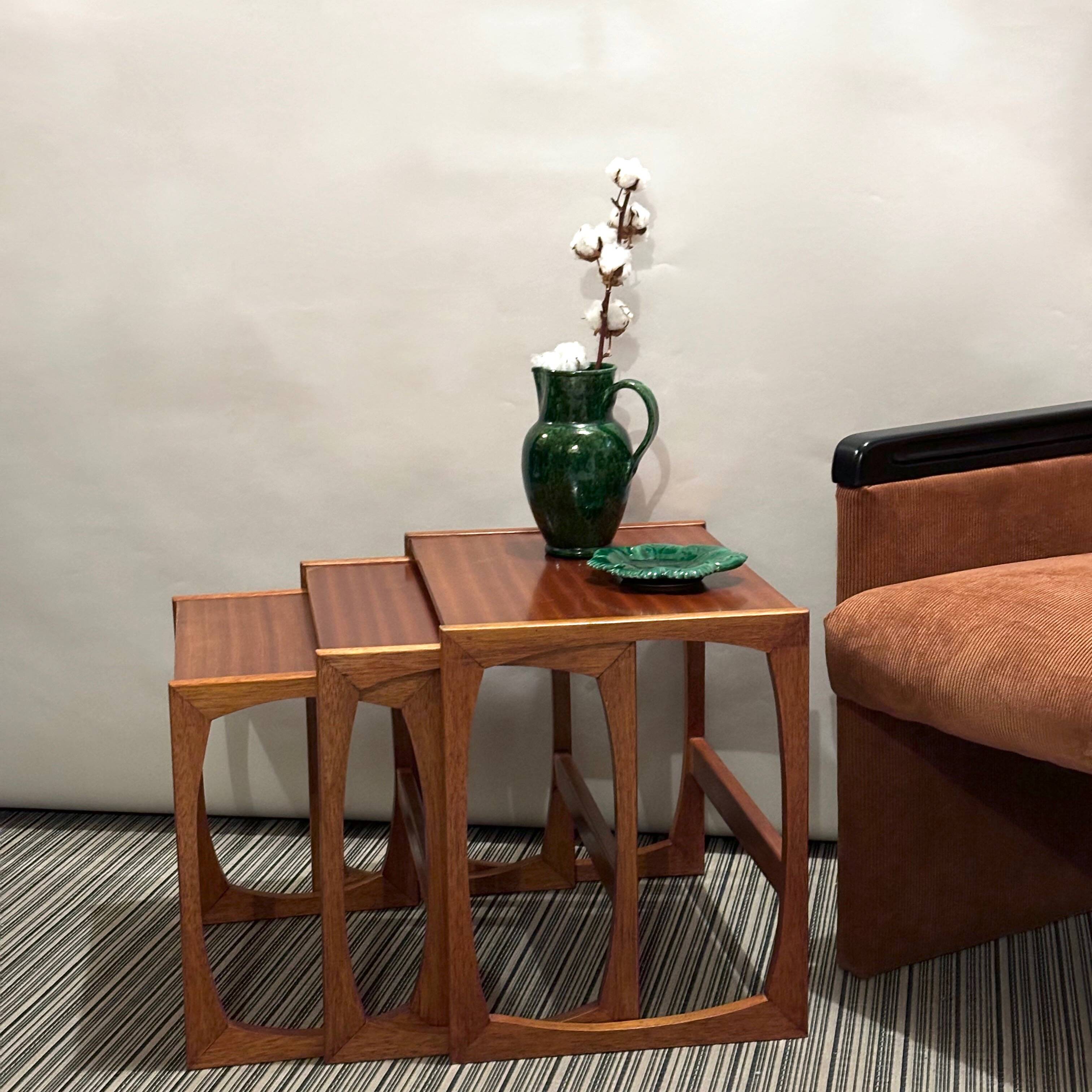 Series of 3 nesting tables from the 60s Scandinavian style
