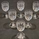 6 old Port stemmed glasses in engraved baccarat crystal
