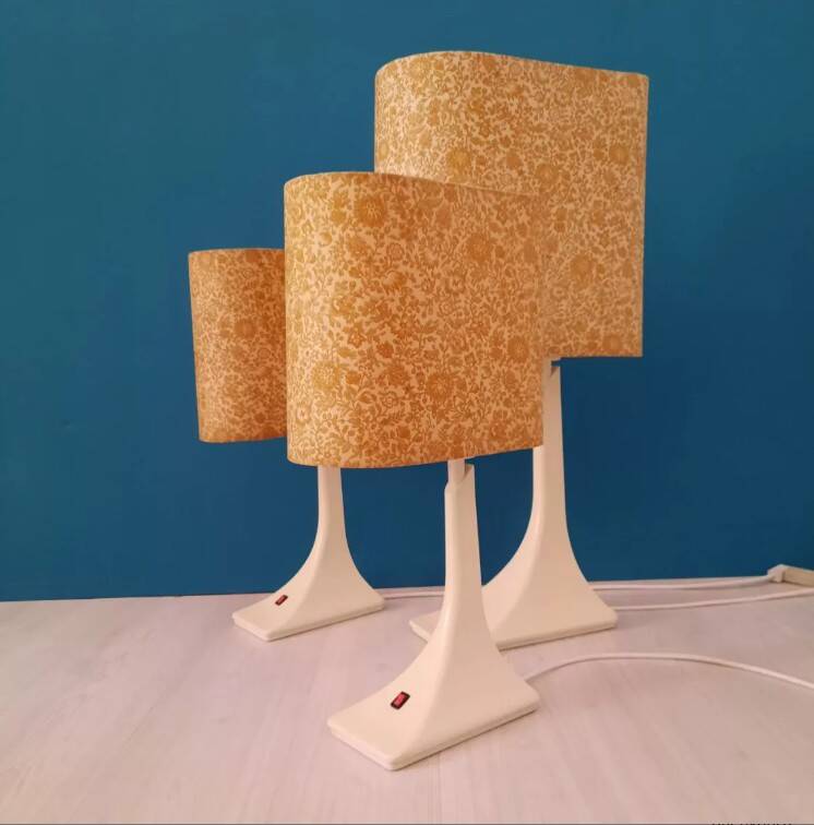 Three lamps space age flower print - 1960s