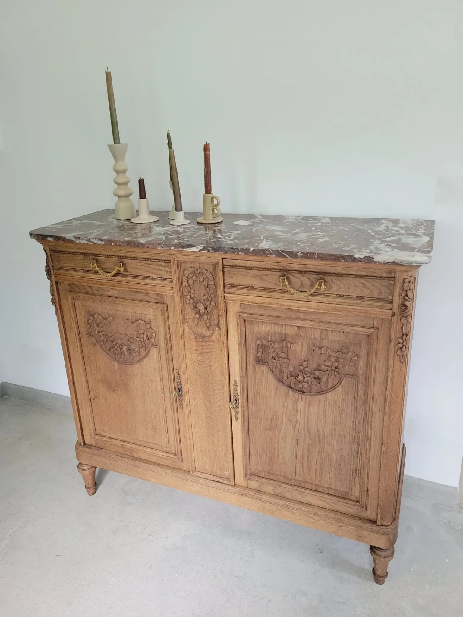 Buffet very storage furniture French style Louis XVI marble top