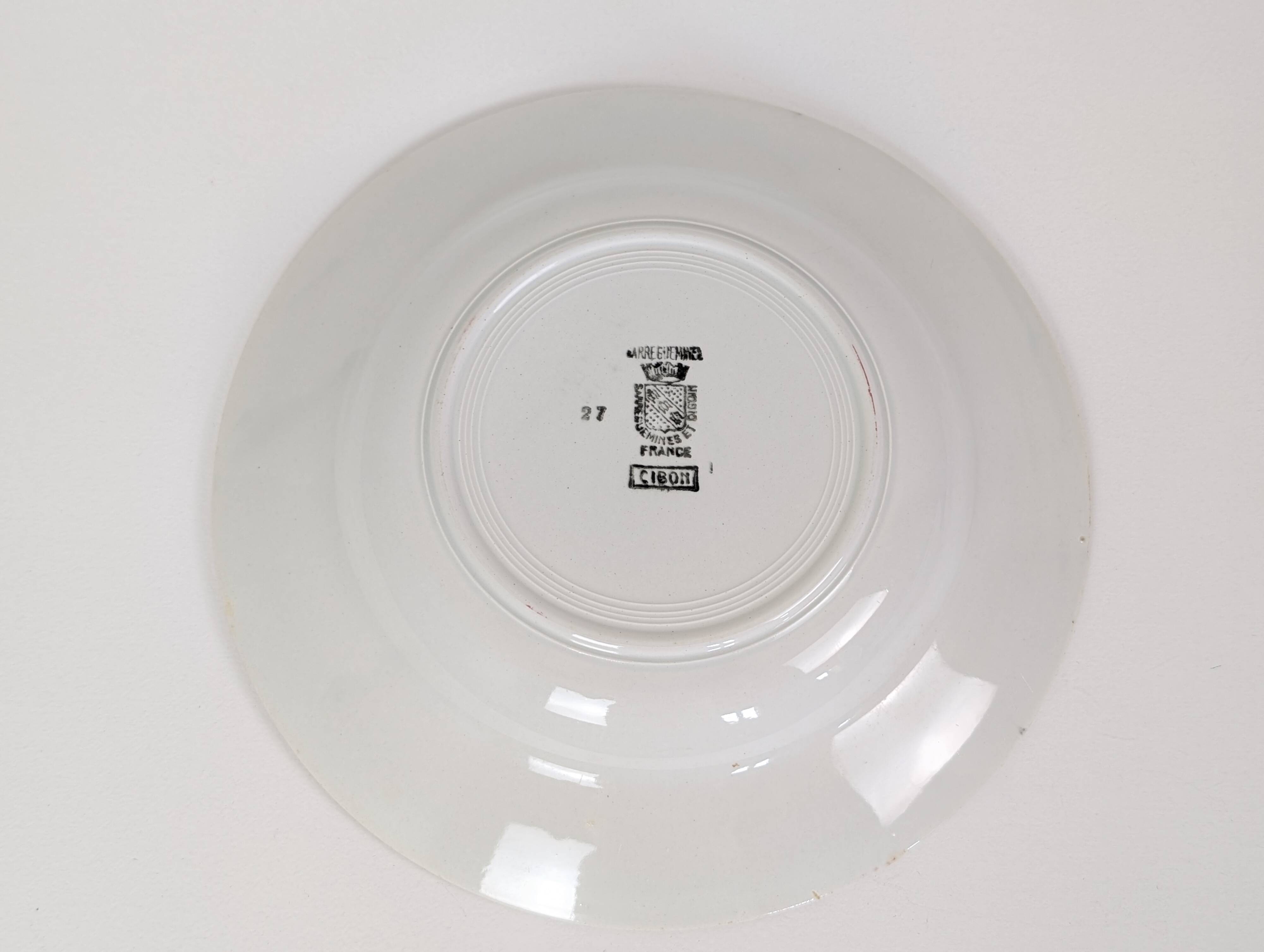 3 assiettes creuses Digoin Sarreguemines