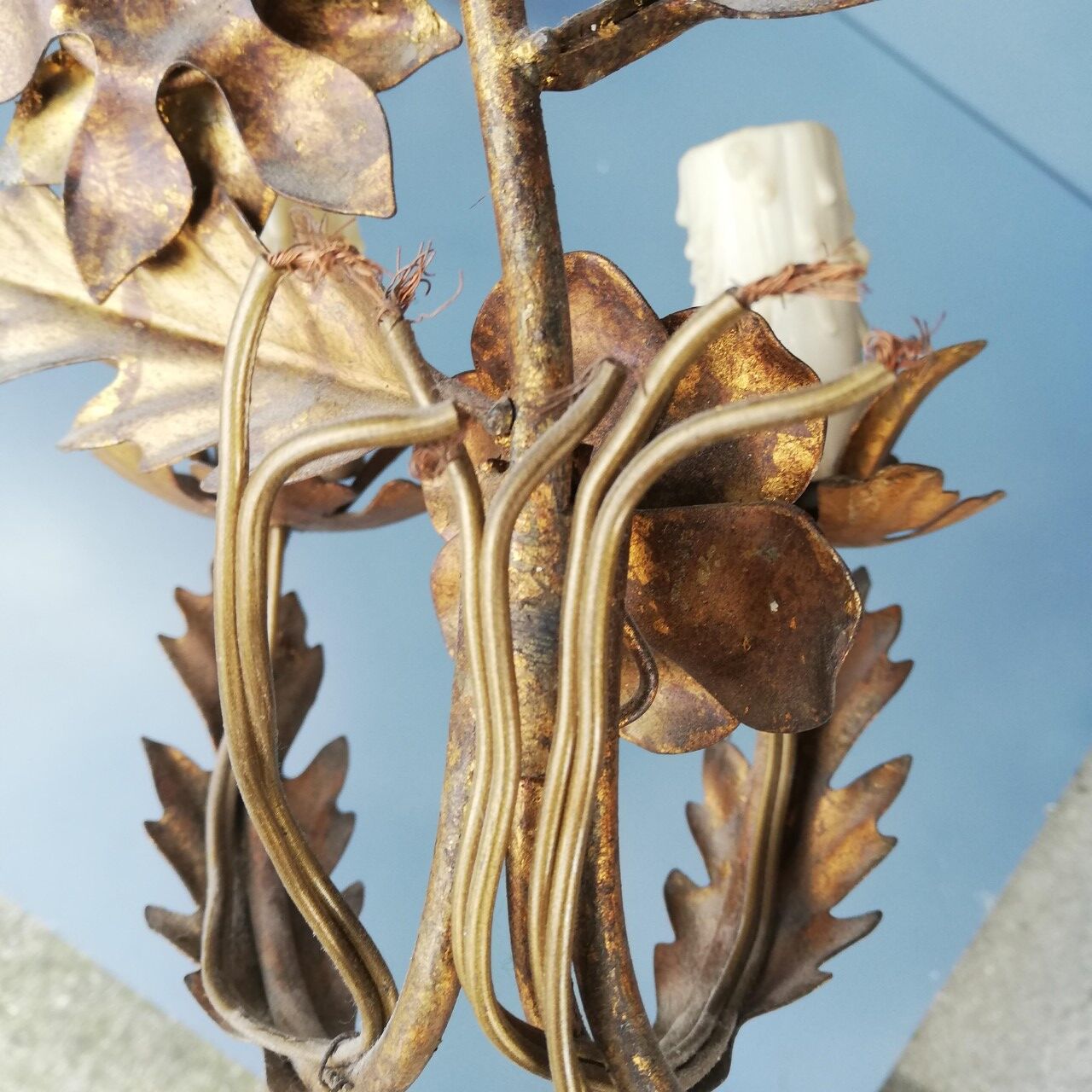 Pair of metal wall lamps