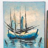 Boat on the water, 2000s, acrylic on canvas