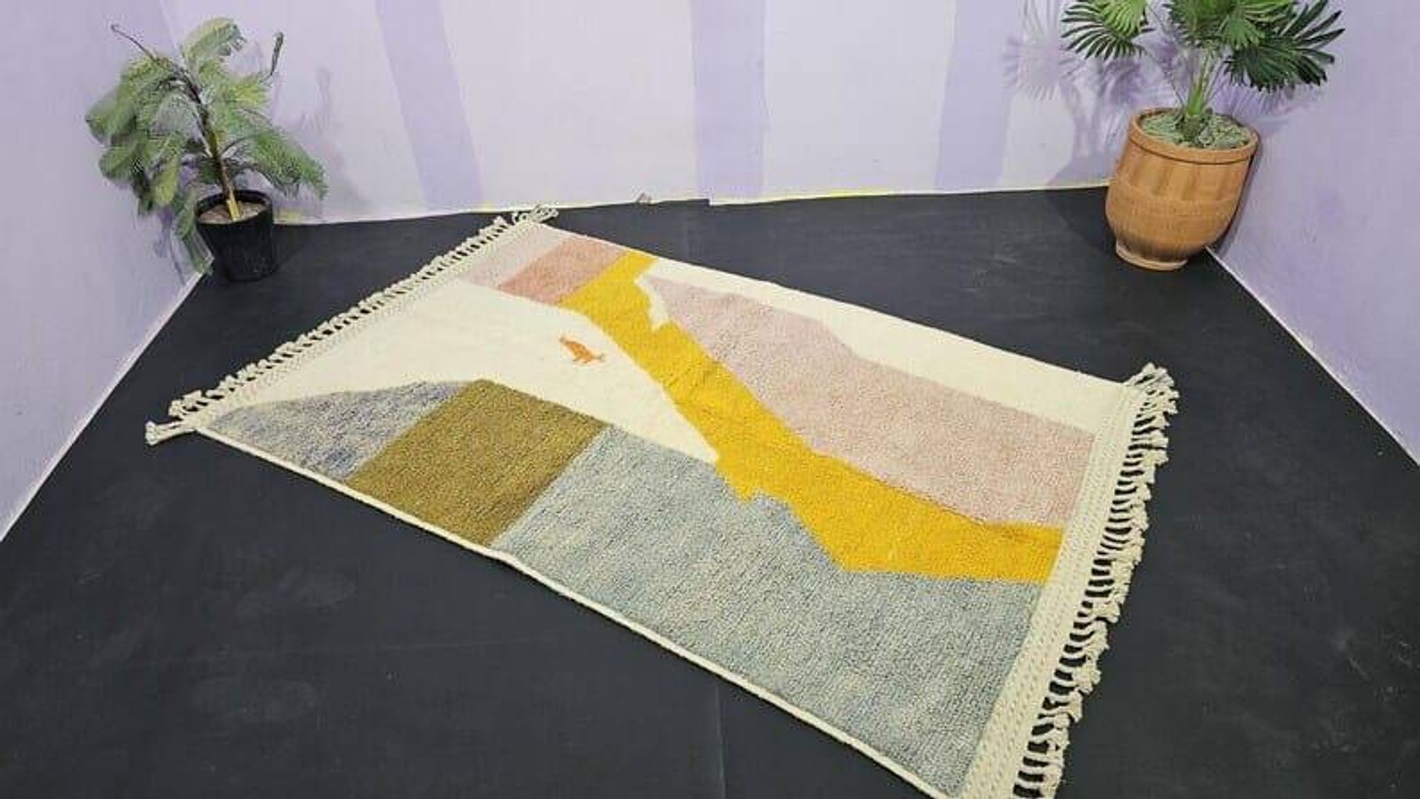 Tapis beni mrirt fait main traditionnelle taille 150 x 250 cm