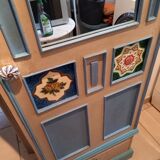 Old Indian painted wooden wardrobe