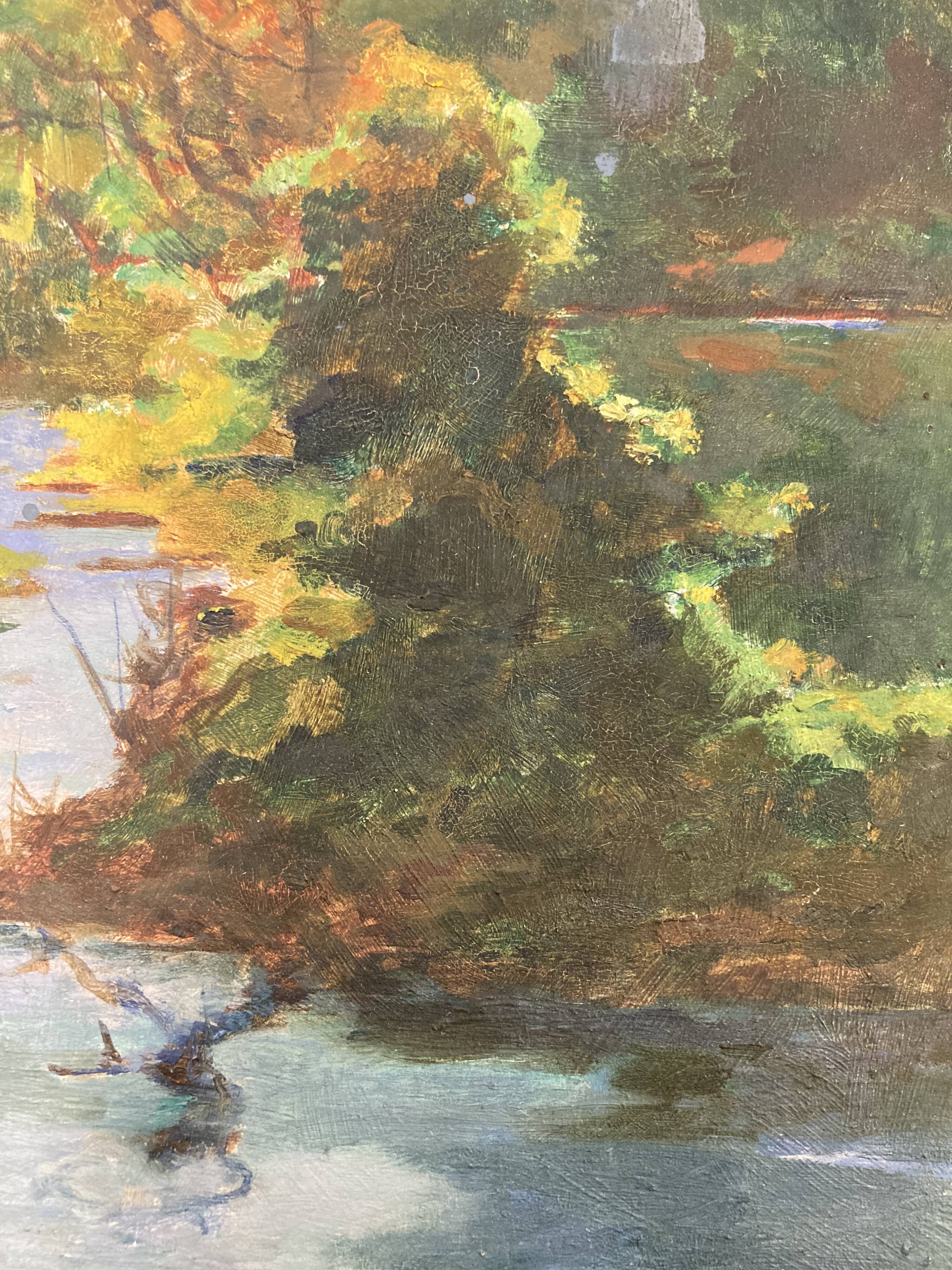 Huile sur bois vintage
