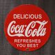 Coca-Cola enamelled ad "Delicious Coca-Cola Refreshes You Best" 1950's USA