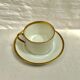 Teacup with its white Limoges saucer and fine-sized porcelain gold:H-6.5 D -17