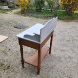 Dressing table, vintage console in white marble