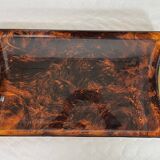 Plateau Guzzini en lucite et laiton