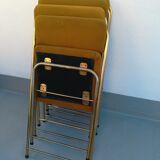 4 folding gold vintage Eyrel chairs