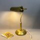 Portuguese brass bankers desk table lamp 1940s