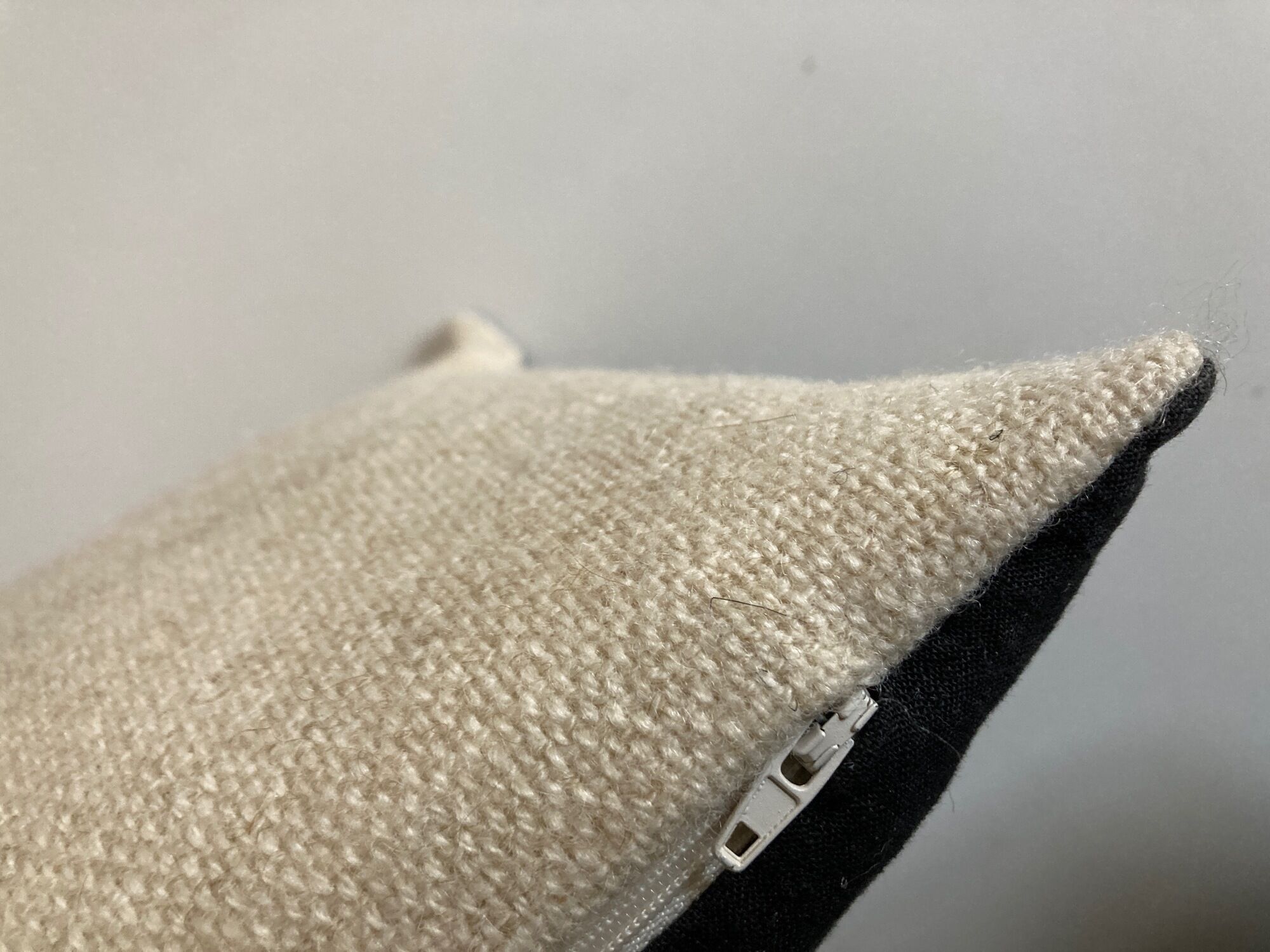 Cushion in Scandinavian ivory wool canvas 1960
