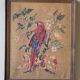 Tableau / Peinture sur toile de jute / Perroquet