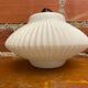 Antique Pendant Lamp Opaline White Saucer Shape Ribbed Vintage