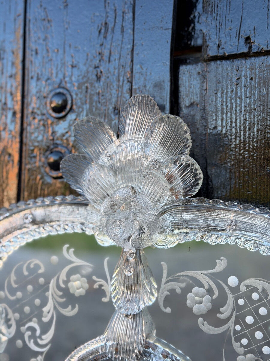 Venetian mirror made of Murano glass, circa 1950.