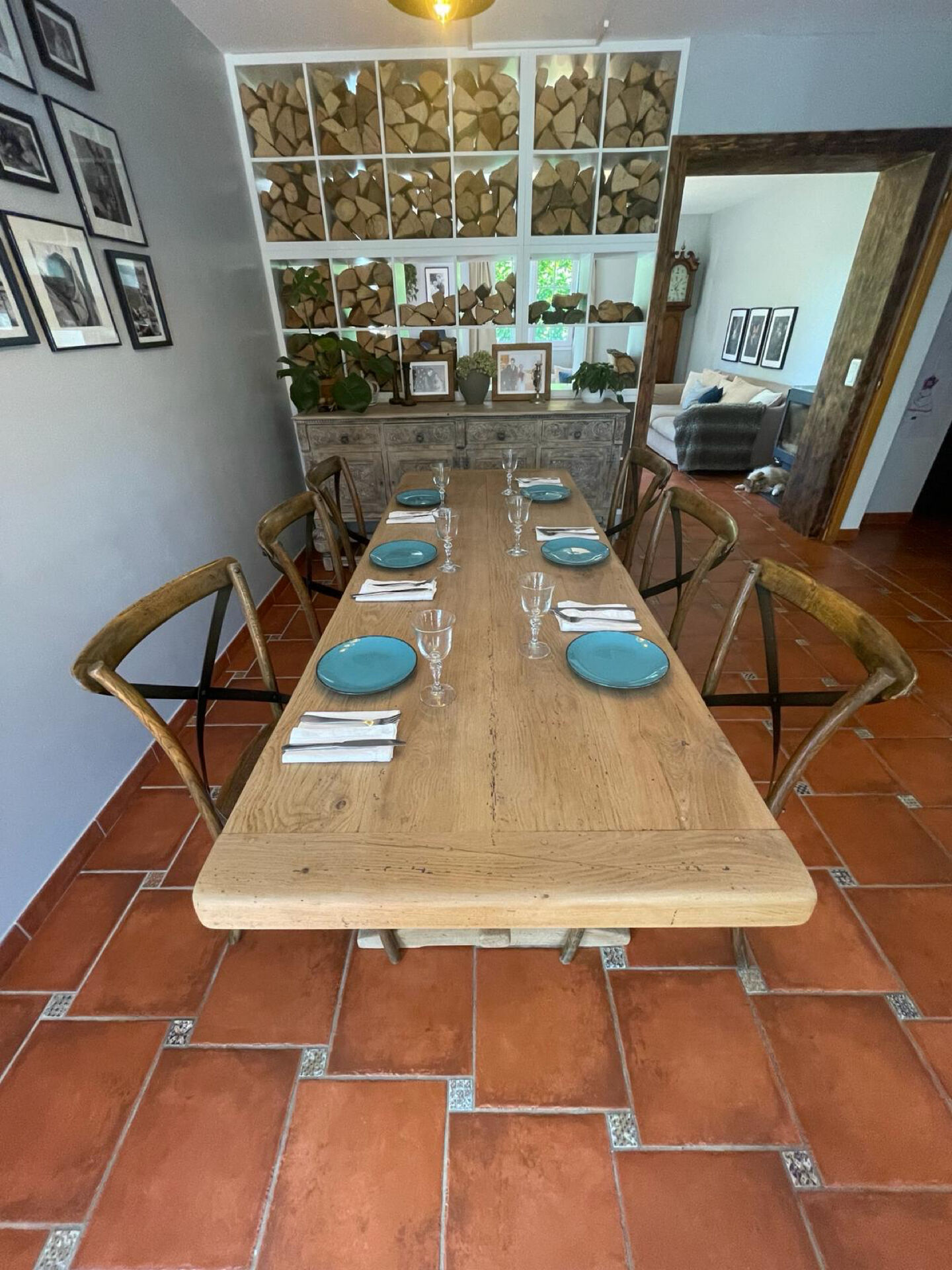 Large farmhouse table from Tonge in restored solid oak – 220 cm
