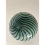Contemporary Italian Green and White Oval Pendant in Murano Glass