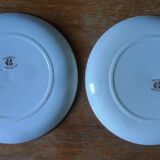 Pair of old plates Terre de Fer / Creil and Montereau, musical subjects