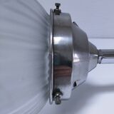 art deco pendant light with molded glass and chrome-plated metal frame