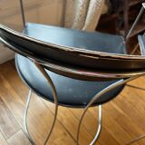 2 chaises en cuir et chrome italiennes