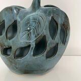 Openwork ceramic apple lamp from Les Grottes Dieulefit