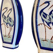 Pair of flat ceramic vases, KERALOUVE LA LOUVIERE