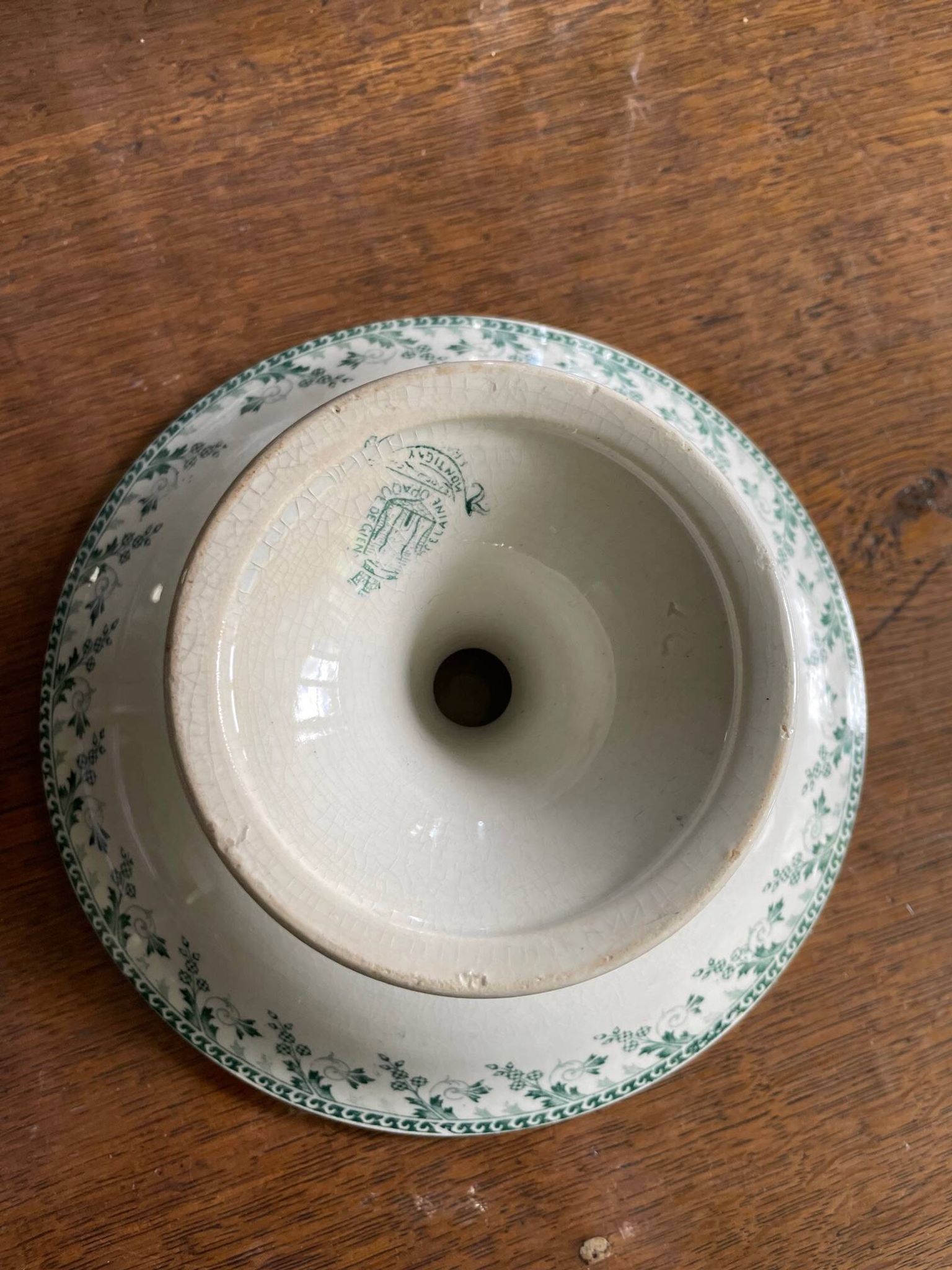 High compote bowl in opaque porcelain from Gien, Montigny model