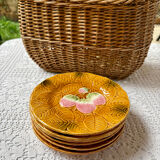 6 dessert plates barbotine Salins-les-Bains