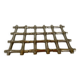 Large silver-plated bamboo trivet