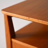 Vintage nightstand with drawer and double shelf