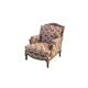 Antique Louis XV style shepherdess armchair in floral flocked fabric