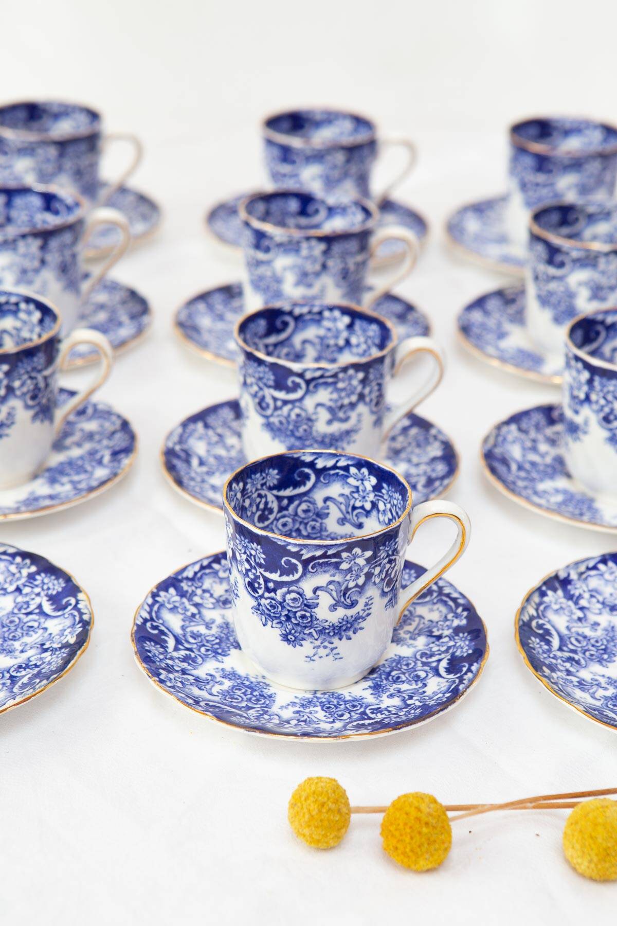 Tuscan Coffee Service Fine English Bone China Blue (10 SERVICES)