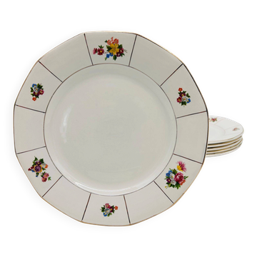 Set of 6 flat plates, Digoin & Sarreguemines. Prado model.