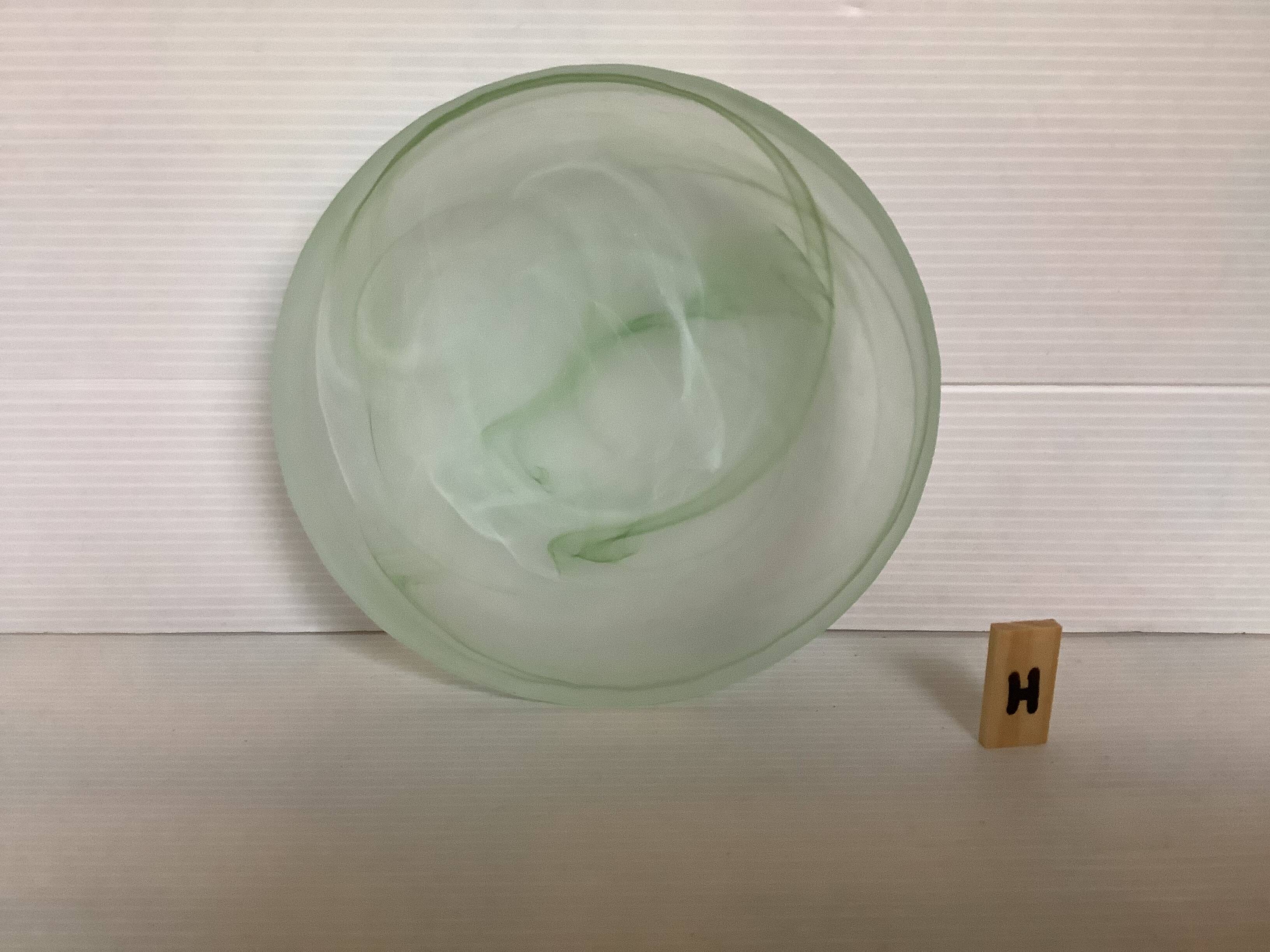 Green glass pâte de verre pocket ashtray H