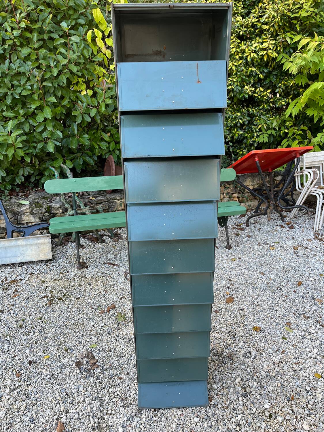 Vintage metal flap locker