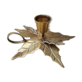 Brass holly candlestick