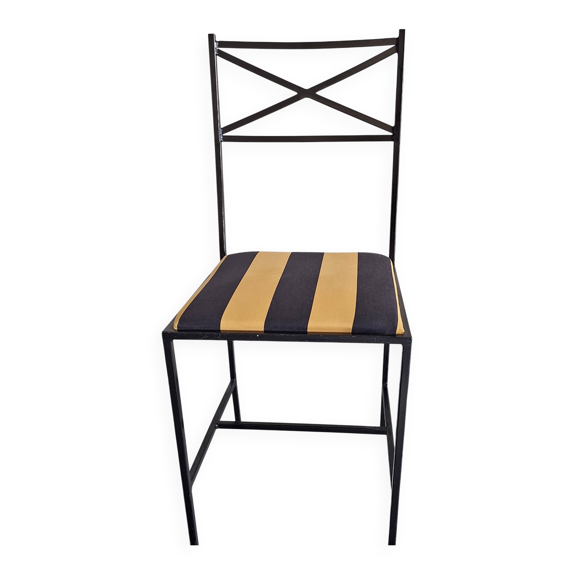 4 padded metal chairs