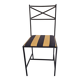 4 padded metal chairs