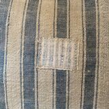 Pair of antique kilim style canvas cushions woven, patched and hand embroidered