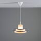 Doria pendant in opal glass with decorative aluminium discs