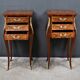Pair of bedside tables in marquetry, Louis XV style – Mid 20th century