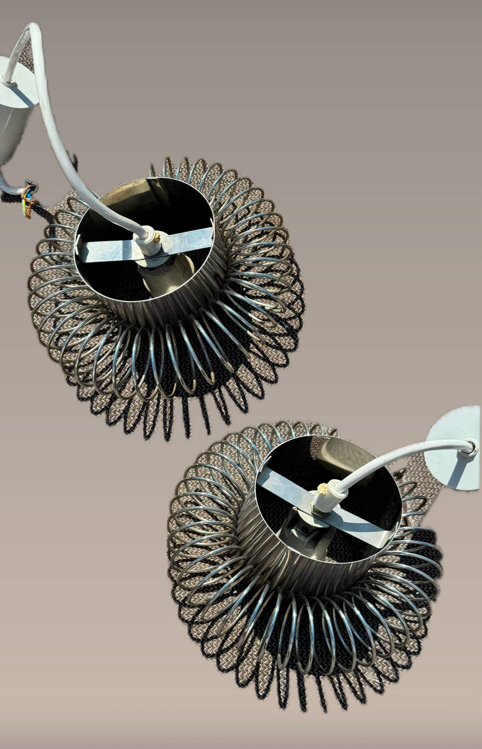 Pair of 70's Andrea Lazzari pendant lights for Morosini