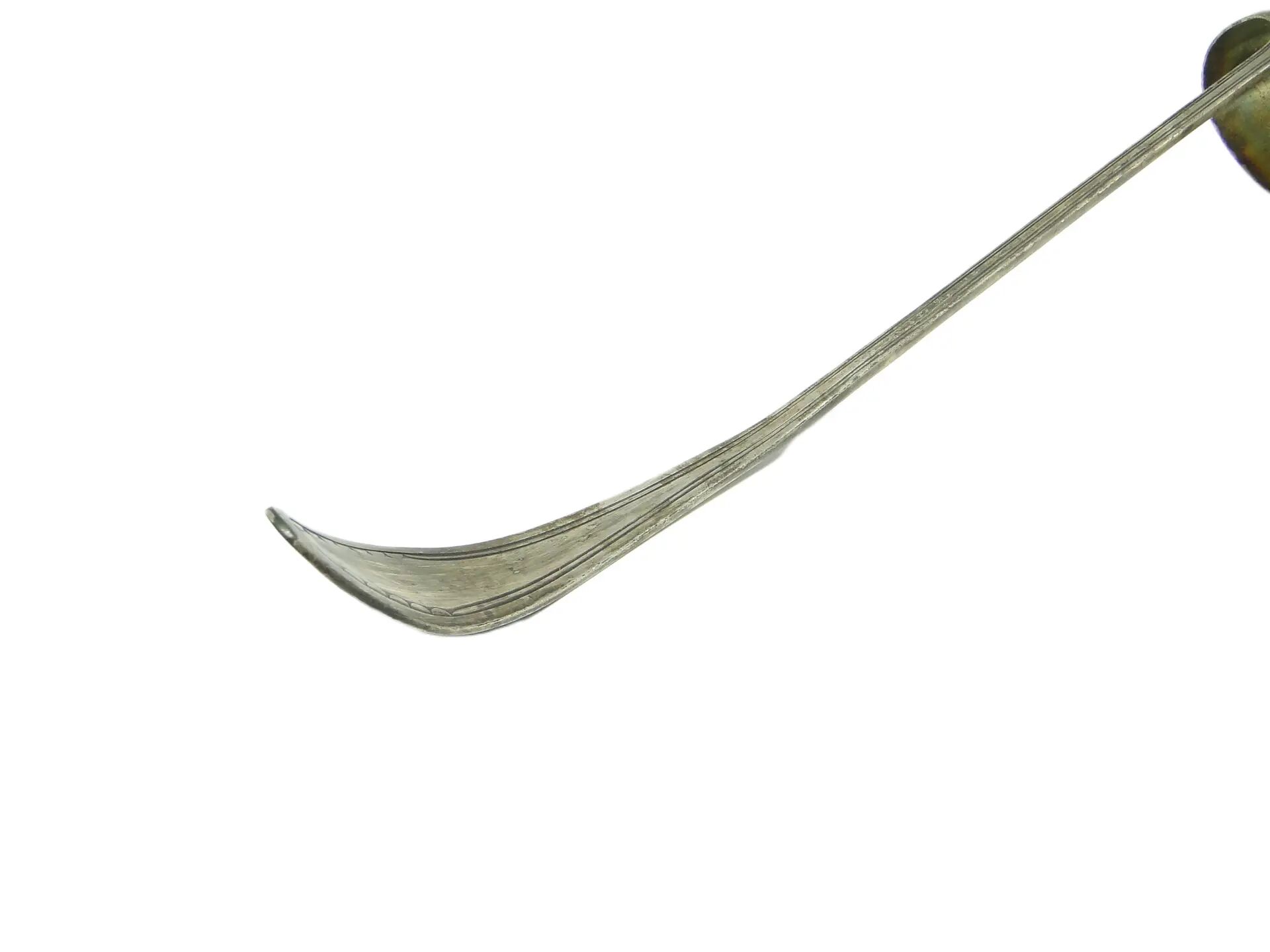 Soup ladle, Scandinavian functionalism, silver-plated brass, Denmark, early 20th century
