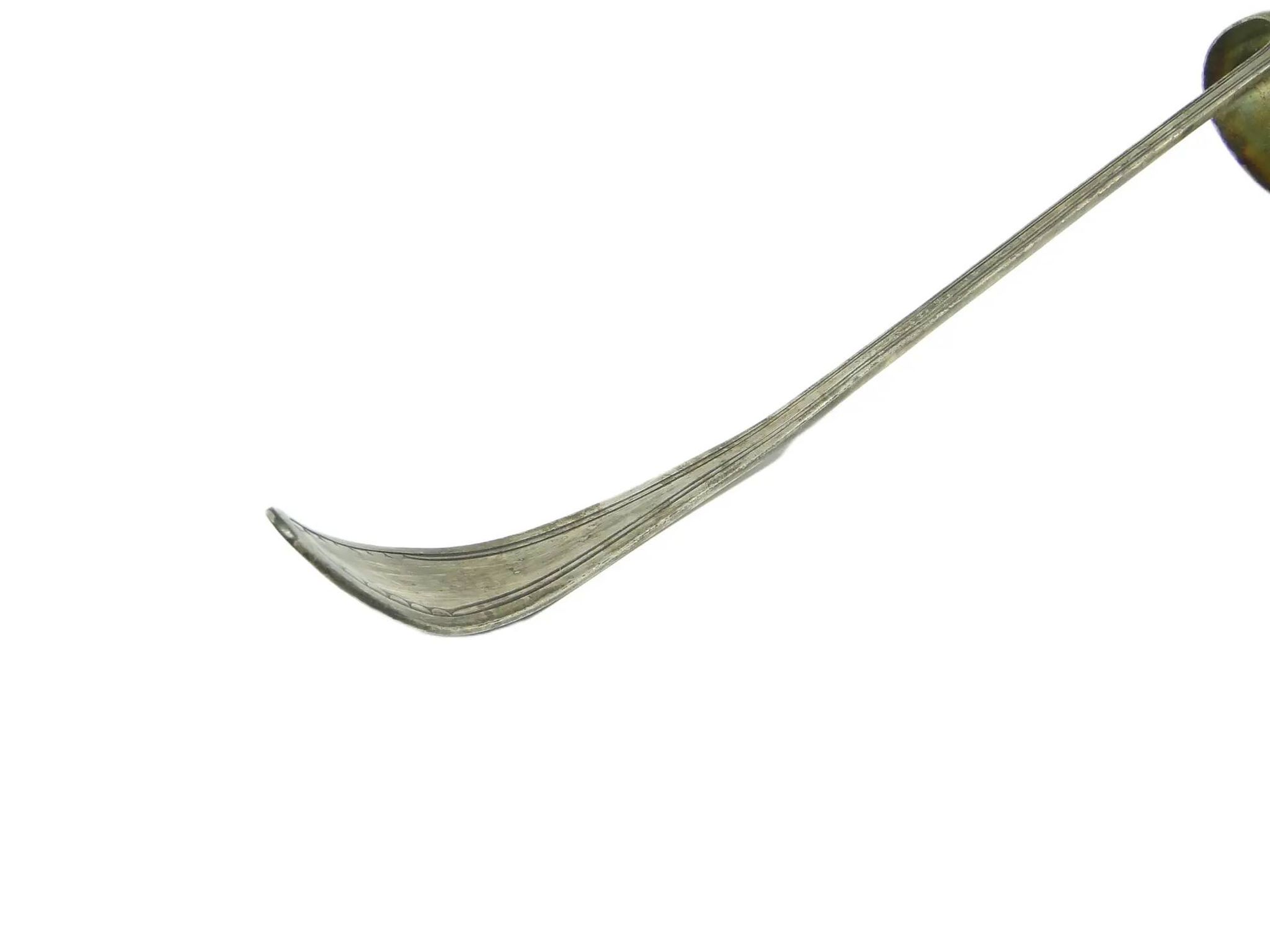 Soup ladle, Scandinavian functionalism, silver-plated brass, Denmark, early 20th century