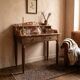 Art Deco console in walnut and marble.